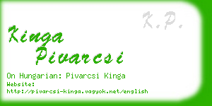 kinga pivarcsi business card